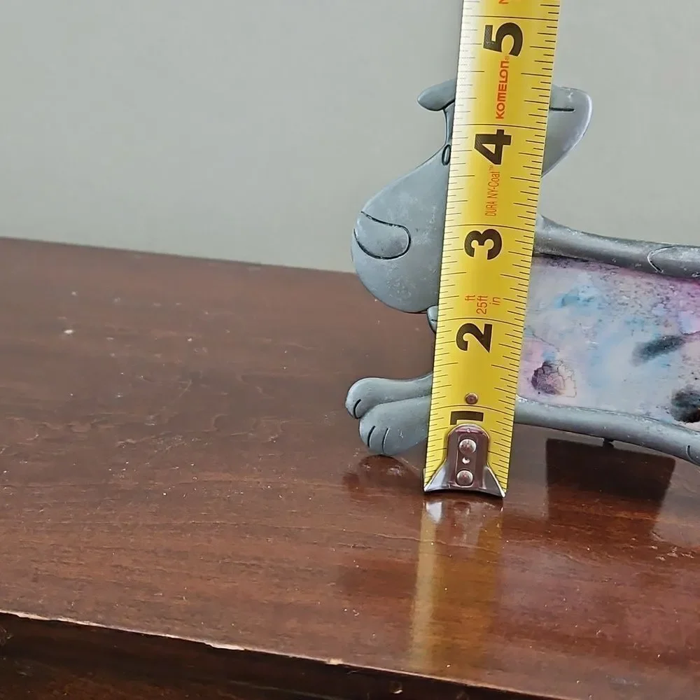 Gray Dog-Shaped Photo Frame